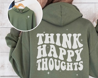 Think Happy Thoughts, Peter Pan Hoodie, Neverland, Second Star To The Right, Well Read, Book Lover Gift, Classic Literature, Bookish