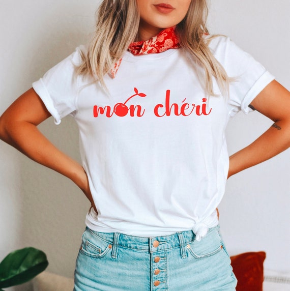 Mon Cheri Cherry Shirt, French Fruit Shirt, Foodie Gift
