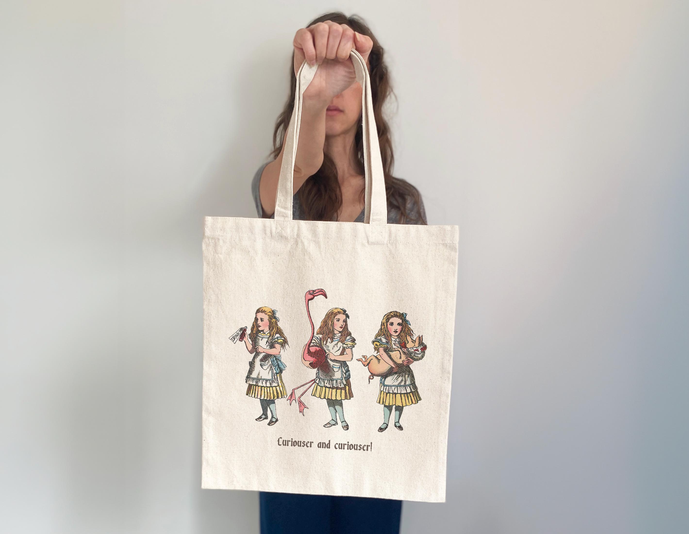 Alice in Wonderland Canvas Tote Bag, Book Lover Gift - Etsy