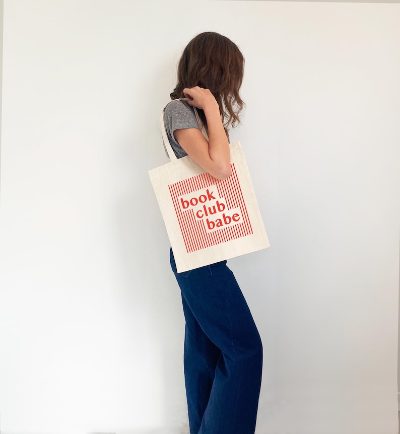 book club babe canvas tote bag gift