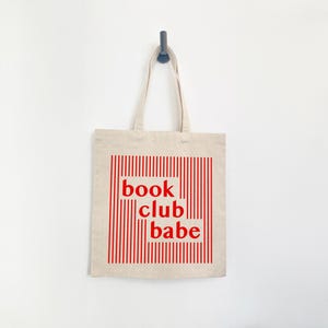 book club babe canvas tote bag gift