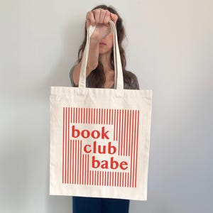 book club babe canvas tote bag gift