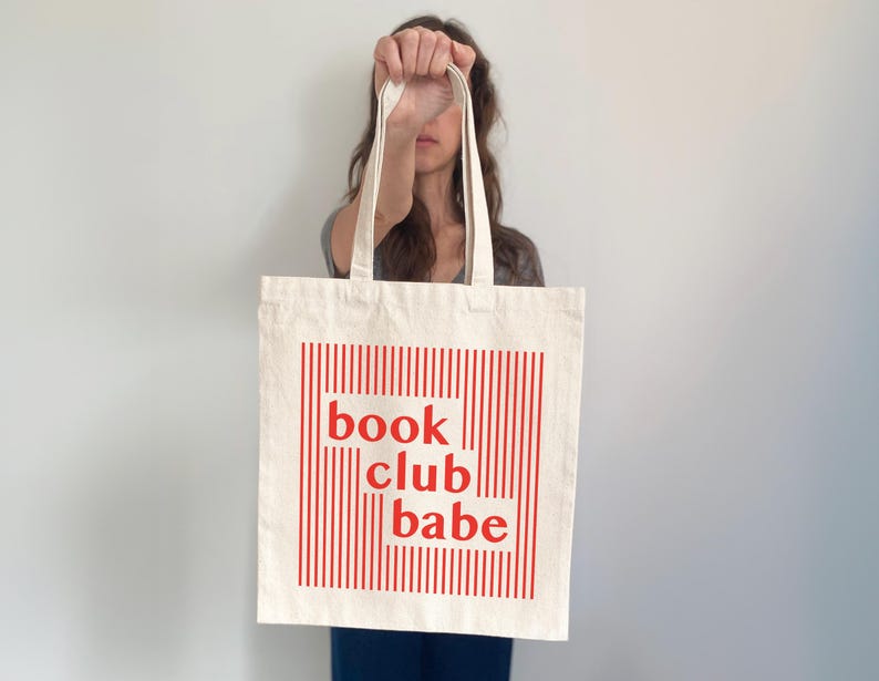 book club babe canvas tote bag gift