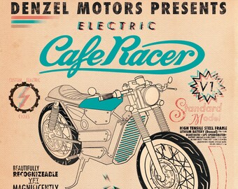 Electric Cafe Racer Retro Ad