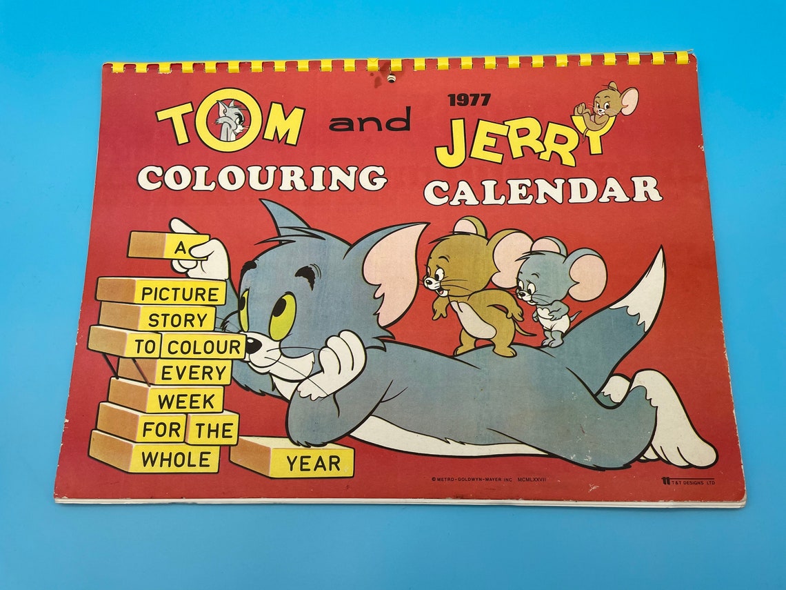 vintage-1977-tom-and-jerry-colouring-calendar-book-etsy