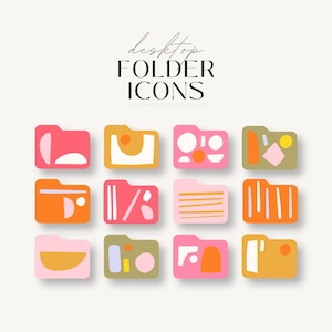 Colorful Desktop Folder Icons: Mac Organization (Digital Download)