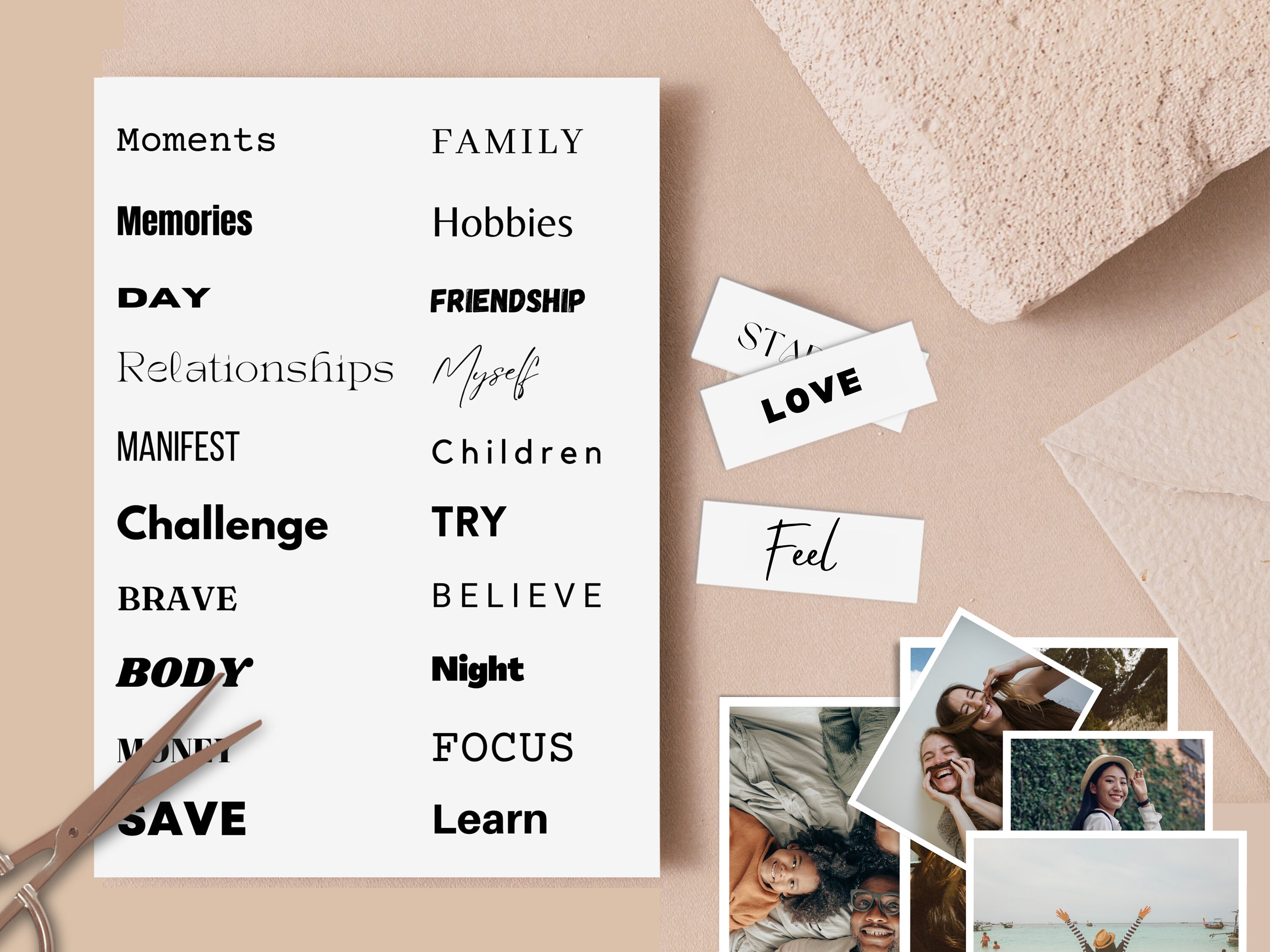 Printable Vision Board Words, 2025 Vision Board, Printable Positive Words, Etsy