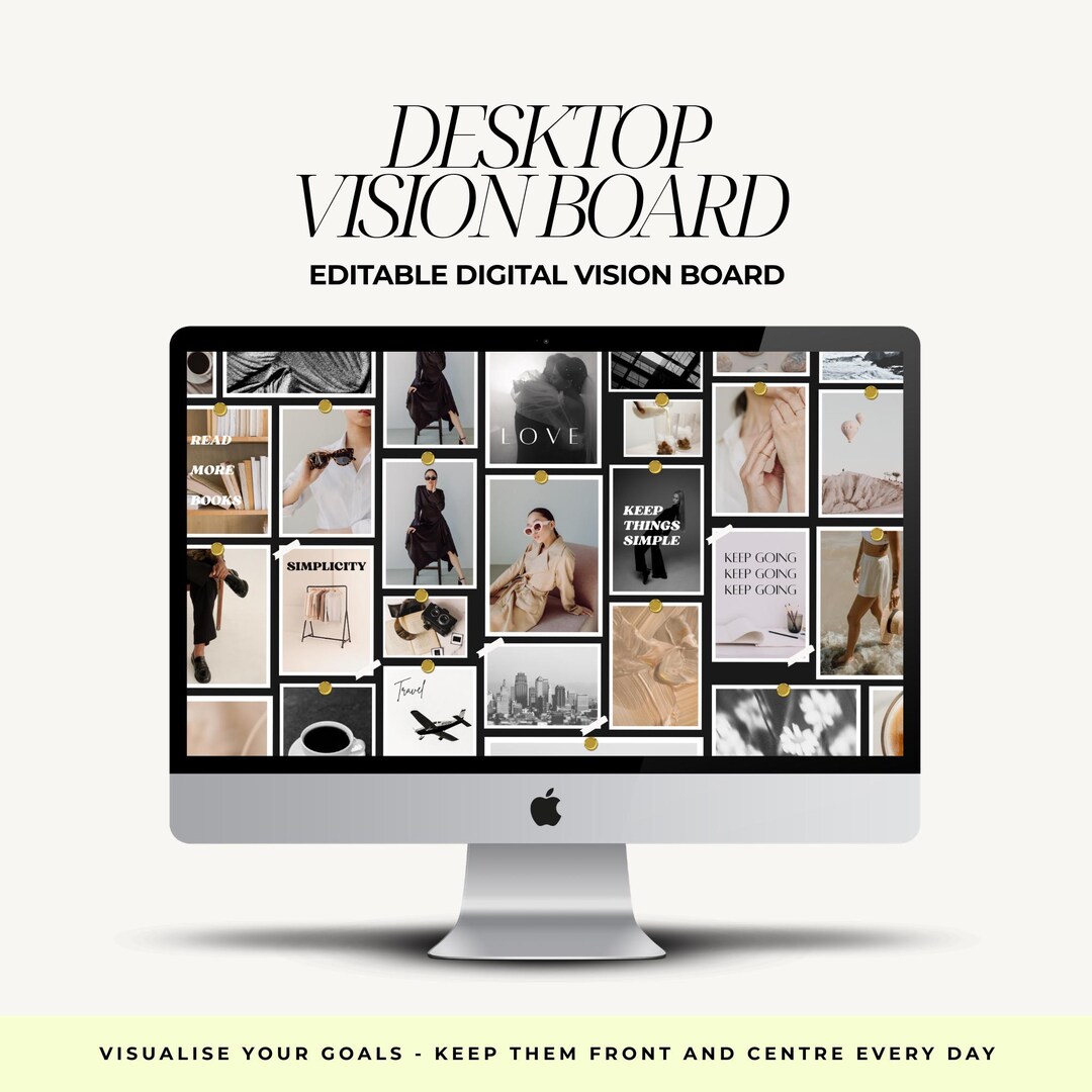 Vision Board Wallpaper Canva Template - Etsy