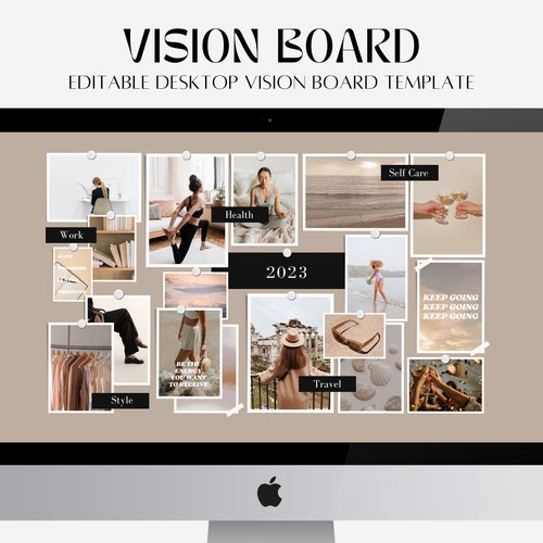 Digital Vision Board Template Canva 2023 Vision Board 2023 - Etsy