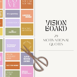 Citazioni della Vision Board, Vision Board 2025 stampabile, Detti motivazionali, Biglietti positivi stampabili,