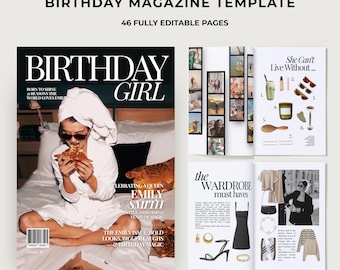 Best Friend Birthday Magazine Template, Editable Magazine Birthday Gift, Magazine Bestie Gift, Magazine Gift