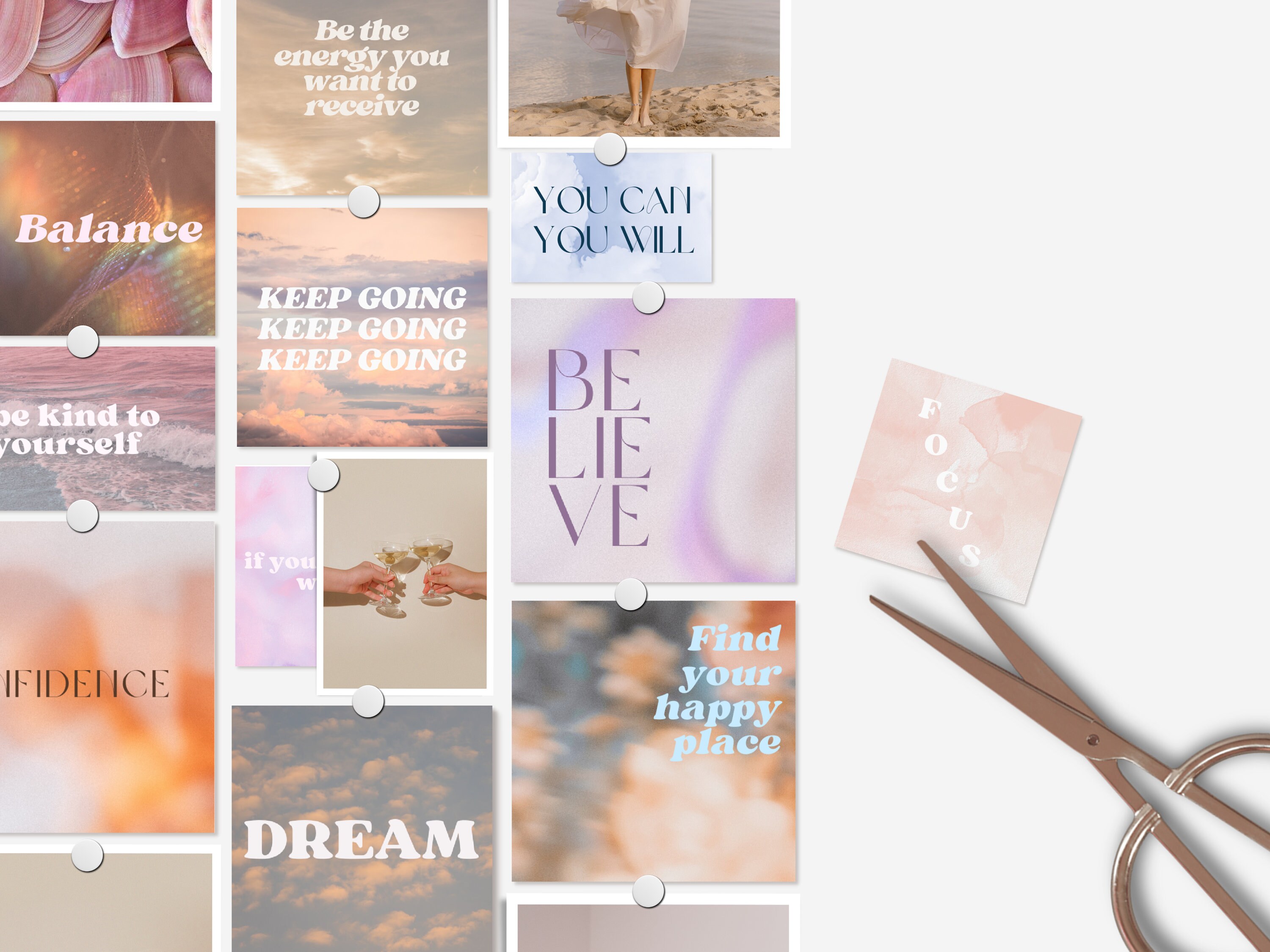 Vision Board Picture Quotes, Printable 2025 Vision Board, Motivational Sayings, Printable