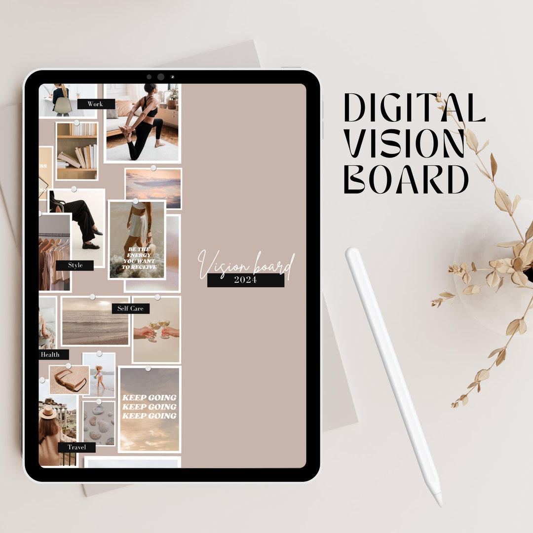Digital Vision Board Notebook Cover, Digital Notebook Cover, Vision