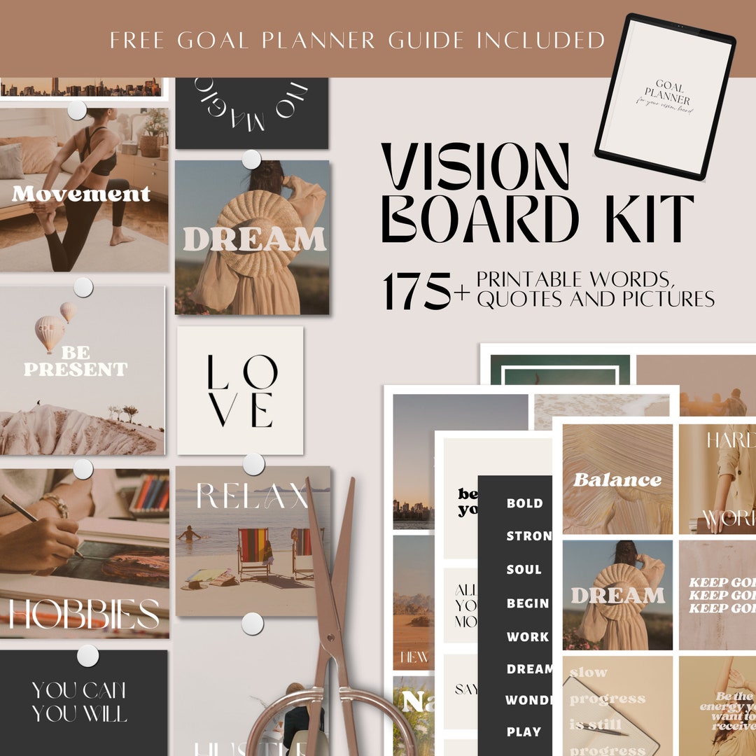 Vision Board Kit Printable 2023 Vision Board Motivational - Etsy