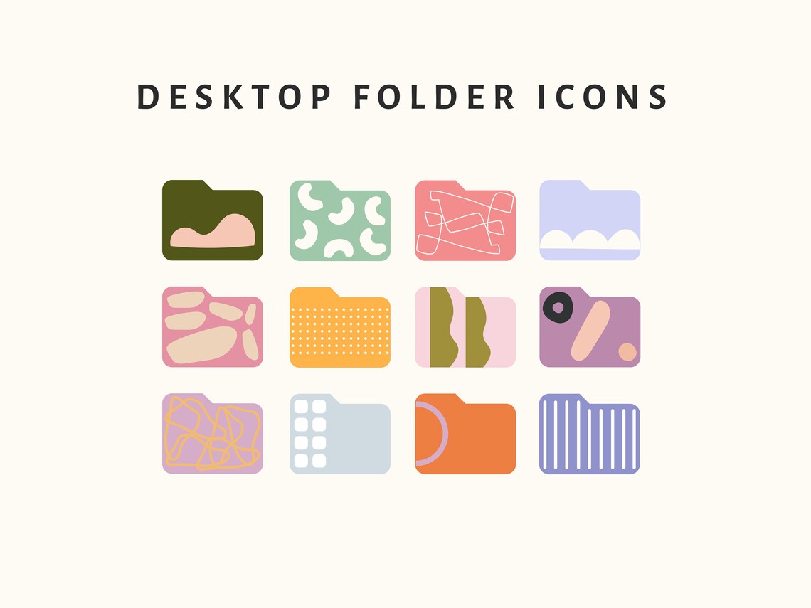 Aesthetic Desktop Folder Icons Etsy UK
