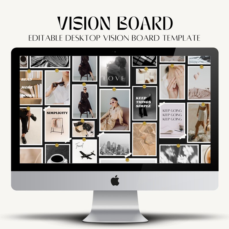 Digital Vision Board Template Canva 2024 Vision Board 2024 Etsy