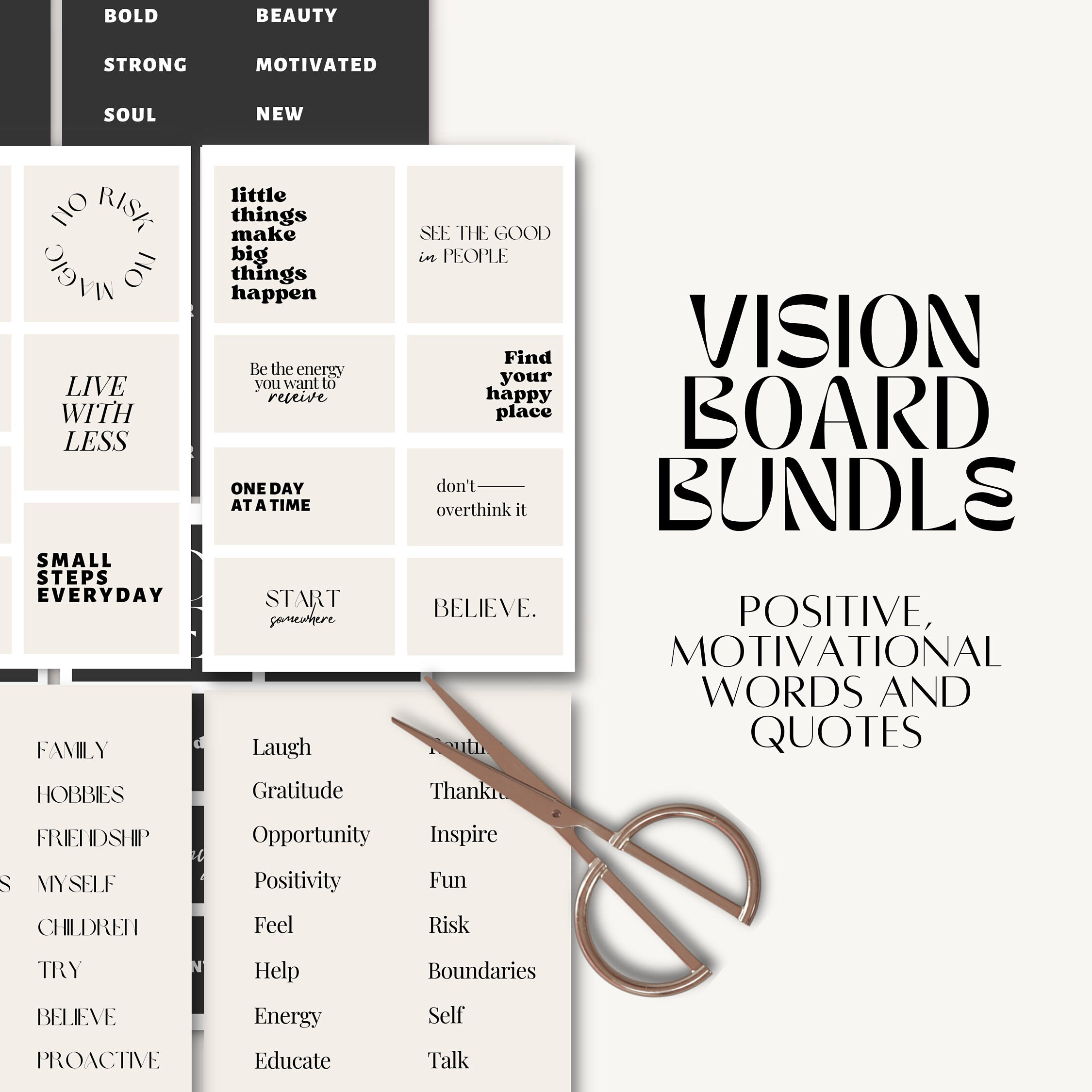 Ultimate Vision Board Kit Bundle 2024 Vision Board Printable Law of  Attraction Quotes Vision Board Kit 2024 Vision Board Party Kit 