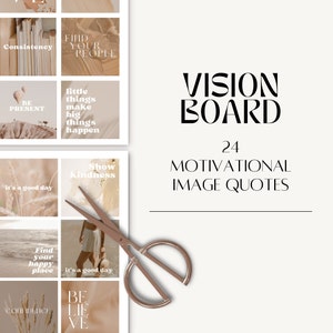 Vision Board Picture Quotes, Vision Board 2025 stampabile, Detti motivazionali, Biglietti positivi stampabili,