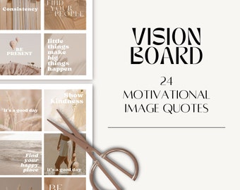Vision Board Bild Zitate, druckbare Vision Board 2023, motivierende Sprüche, druckbare positive Karten,