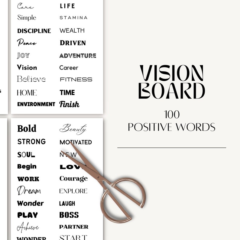 Printable Vision Board Words 2024 Vision Board Printable Etsy Canada