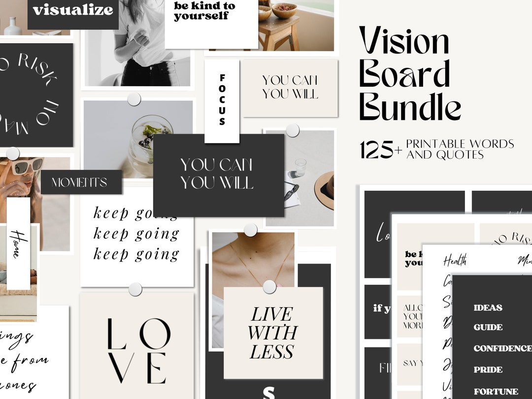 Vision Board Bundle Kit Printable 2023 Vision Board - Etsy