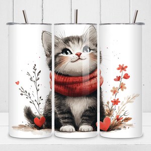 Cute Cats 20oz Skinny Tumbler Design Custom | Cute Cats Tumbler Wrap | Cute Cats Sublimation Wrap | Cute Cats Tumbler PNG, Cat Mom Tumbler