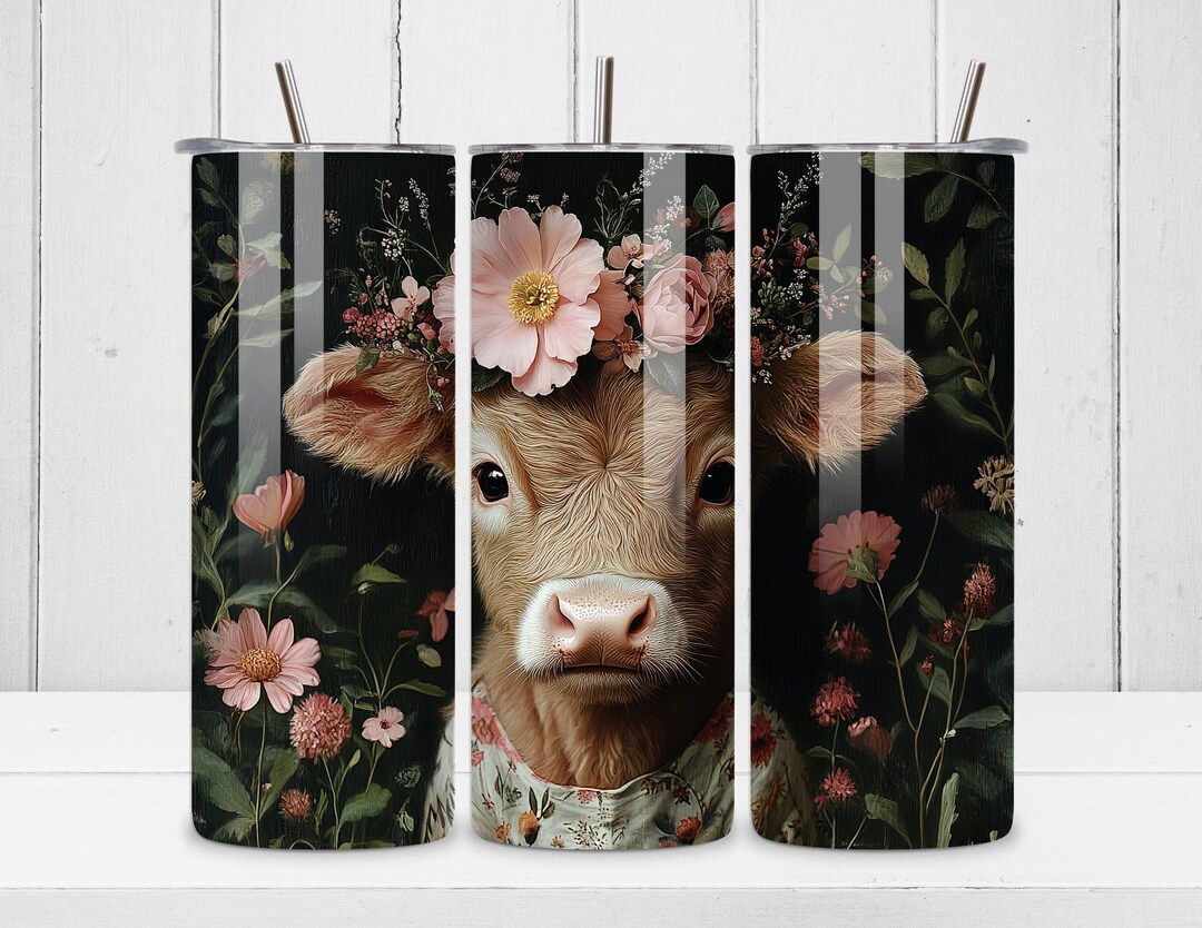Highland Cow Png 20 Oz Skinny Tumbler Seamless Sublimation Design ...