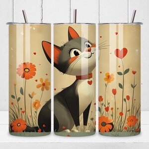 Cute Cats 20oz Skinny Tumbler Design Custom | Cute Cats Tumbler Wrap | Cute Cats Sublimation Wrap | Cute Cats Tumbler PNG, Cat Mom Tumbler