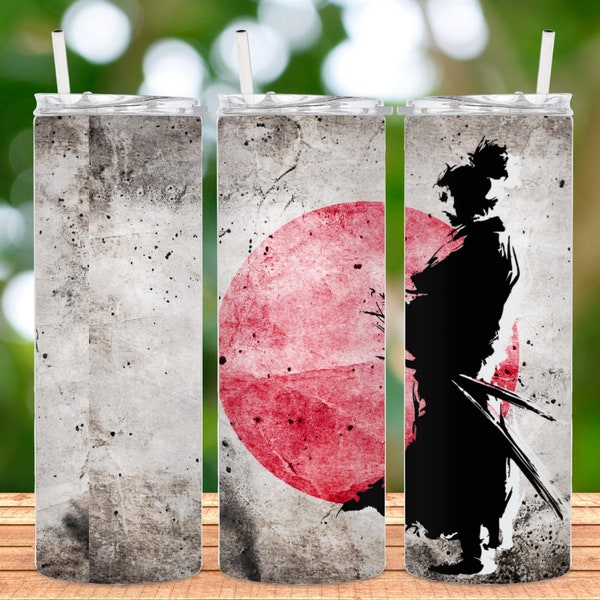 Samurai Art Tumbler Template for 20oz straight Tumbler | Tumbler digital template |sublimation template, PNG high Resolution download