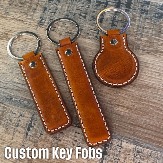 Custom Logo Leather Key Fob , Key Ring, Key Chain