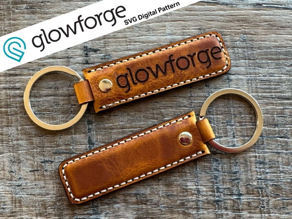 Short Leather Keychain / Keyfob Template for Glowforge / Laser Cutter – Digital File Download