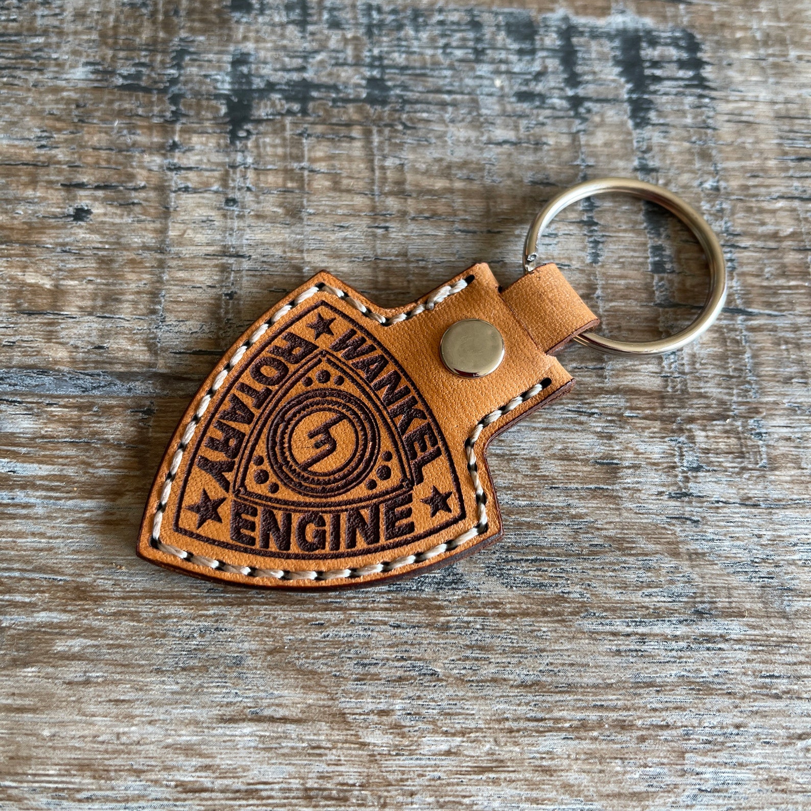 Wankel Rotary Engine Logo Leather Key Fob Key Ring Key Etsy