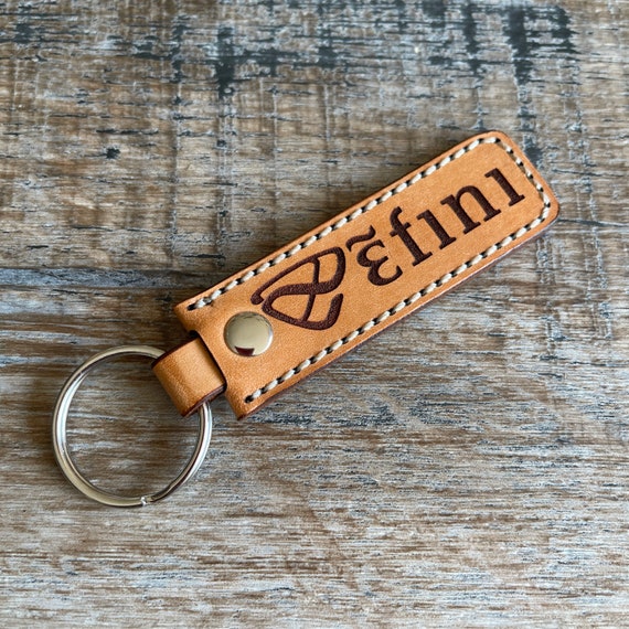 Efini Logo Leather Key Fob , Key Ring, Key Chain