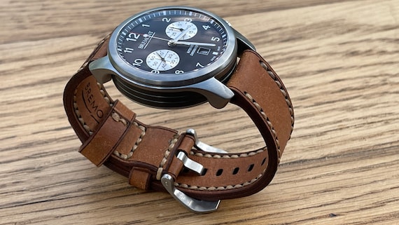 Leather Watch Strap for Bremont ALT1-C Watches - Vintage finish - Hand Crafted