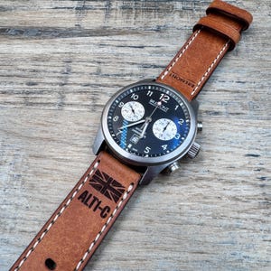 Cinturino per orologio in pelle Bremont ALT1-C - Cognac/Crema immagine 10