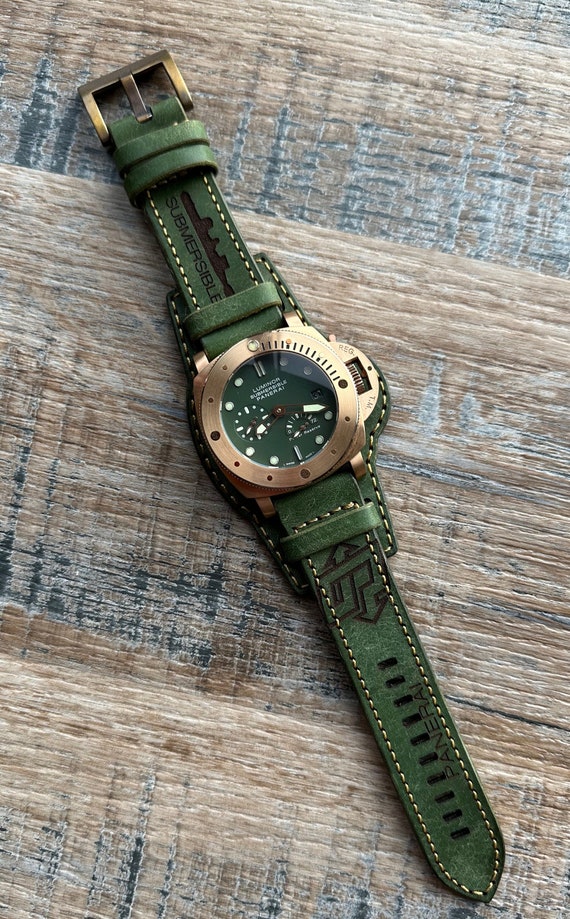 Leather Bund Watch Strap for 47mm Panerai Watches  - Hand Crafted