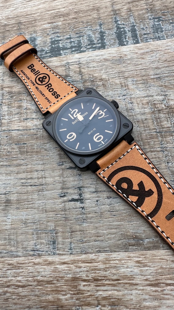 Bell and Ross Leather Watch Strap / Band for BR01 BR03 BRS Watches - Heritage Style