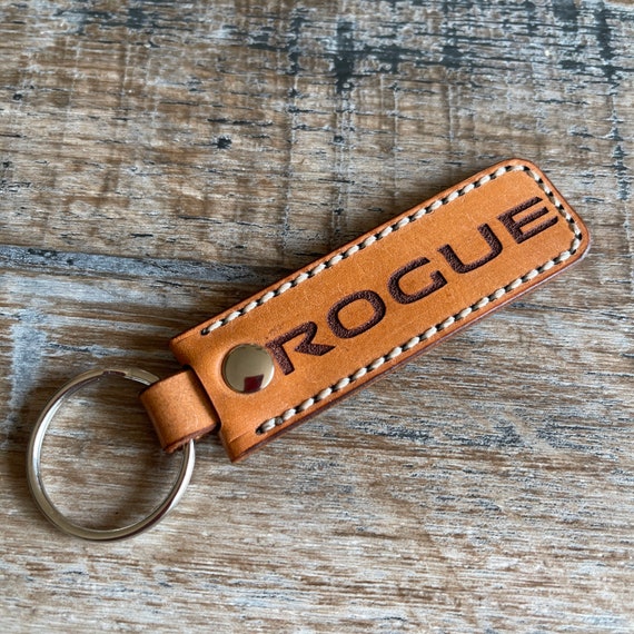 Nissan Rogue Logo Leather Key Fob , Key Ring, Key Chain