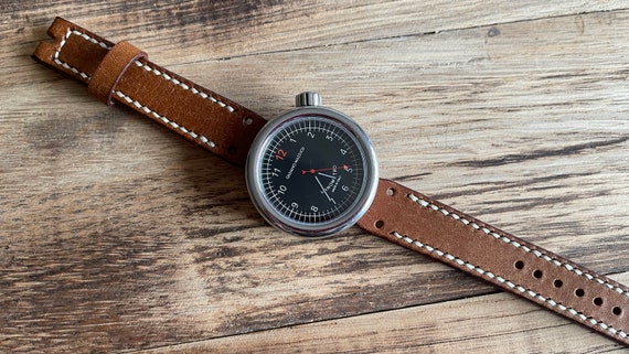 Leather Strap for Giuliano Mazzuoli Manometro Watch - Walnut (Noce)