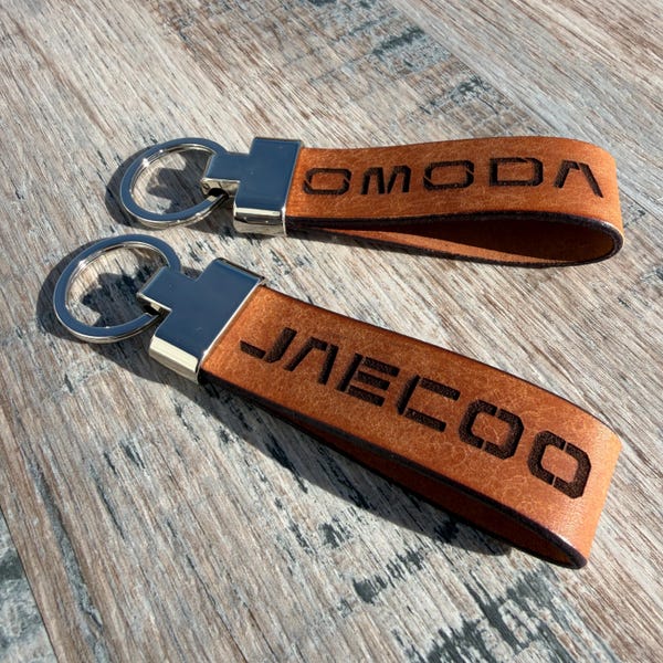 Llavero de cuero con logo de coche chino, llavero, anilla para llaves