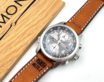 Cinturino in pelle per orologi Bremont ALT1-Z - Finitura vintage - Fatto a mano