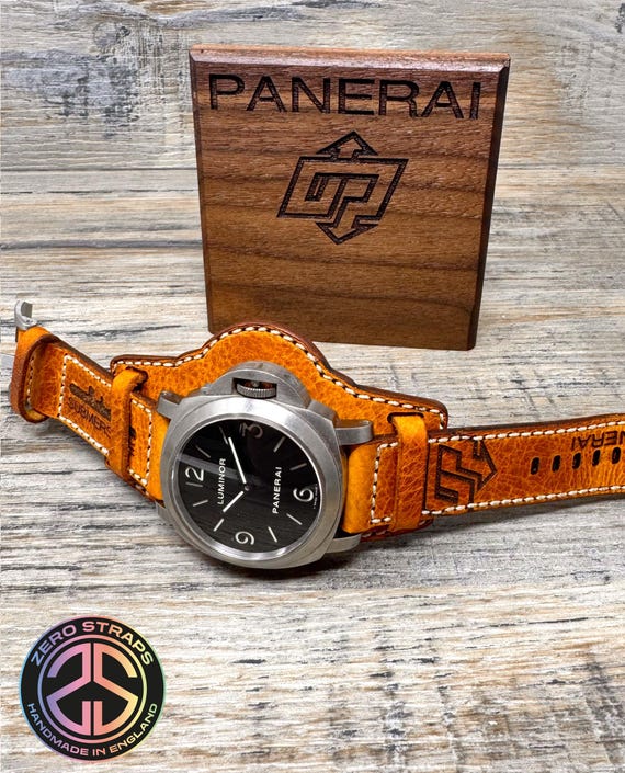 Bund Leather Watch Strap for Panerai Watches  - Hand Crafted - Camel Yellow/Cream