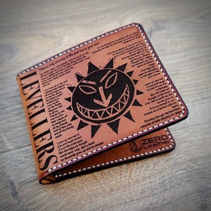Levellers temática Handcrafted Leather Wallet - con letras
