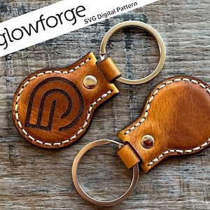Round Leather Keychain / Keyfob Template for Glowforge / Laser Cutter – Digital File Download