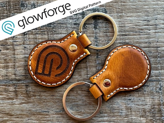Round Leather Keychain / Keyfob Template for Glowforge / Laser Cutter – Digital File Download