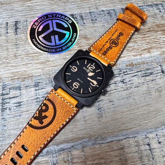 Bell and Ross Leather Watch Strap / Band for BR01 BR03 BRS Watches - Camel Colour Leather