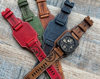 Bell and Ross leren band horlogeband/band voor BR01 BR03 BRS-horloges