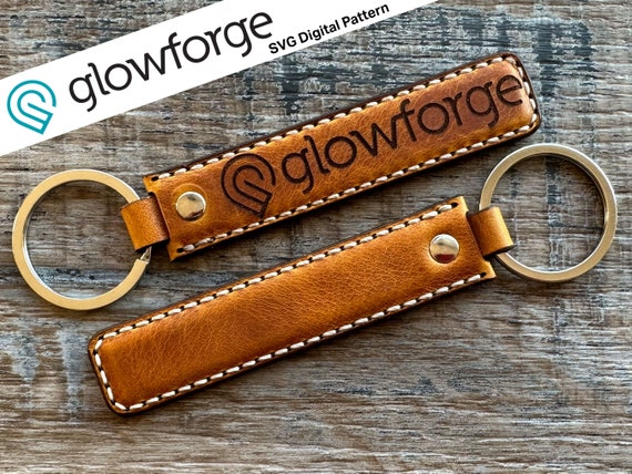 Long Leather Keychain / Keyfob Template for Glowforge / Laser Cutter – Digital File Download