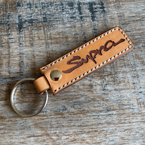 Toyota Supra Logo Leather Key Fob , Key Ring, Key Chain