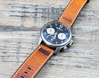 Cinturino in pelle per orologi Bremont - Pelle color cammello - Fatto a mano